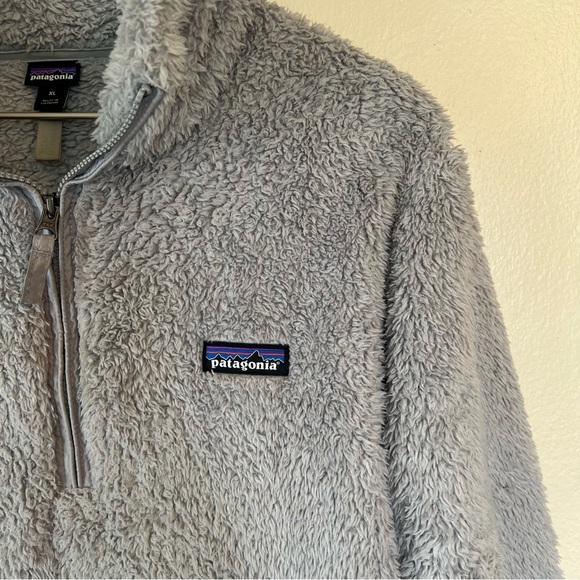 Patagonia Women’s Los Gato Fuzzy Gray 1/4 Zip Pullover Sweater Jacket Size XL - Picture 4 of 8